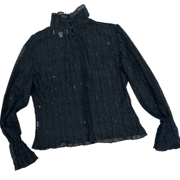 Vintage St. John Evening Lace Mock Neck Blouse - Picture 5 of 8